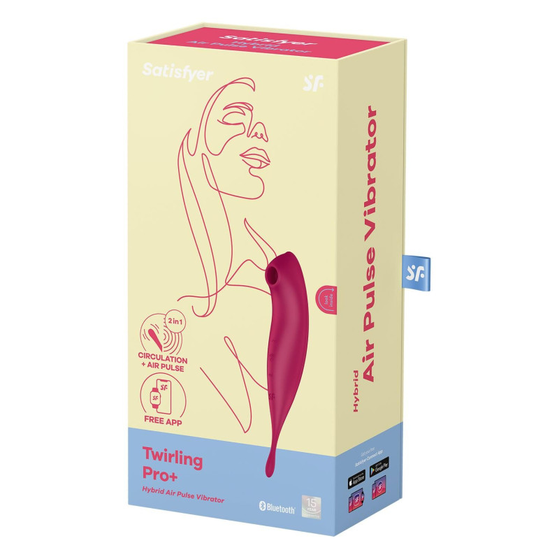 Смарт-вібратор для клітора з вакуумною стимуляцією Satisfyer Twirling Pro+ dark red Смарт-вібратор для клітора з вакуумною стимуляцією Satisfyer Twirling Pro+ dark red