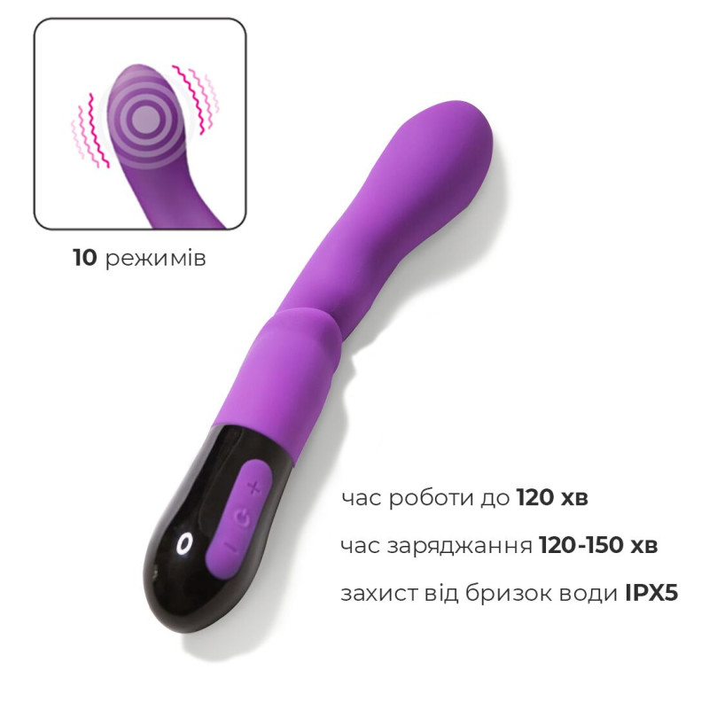 Вібратор Adrien Lastic Nyx 2.0 стимуляція точки G і входу в піхву, що перезаряджається Вібратор Adrien Lastic Nyx 2.0 стимуляція точки G і входу в піхву, що перезаряджається