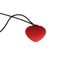 Минивибратор «Сердечко» FairyGasm PleasureStone red, 9 режимов, на шнурке