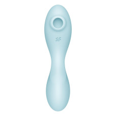 Вакуумный смарт-стимулятор с вибрацией Satisfyer Curvy Trinity 5 (Blue), управление со смартфона
