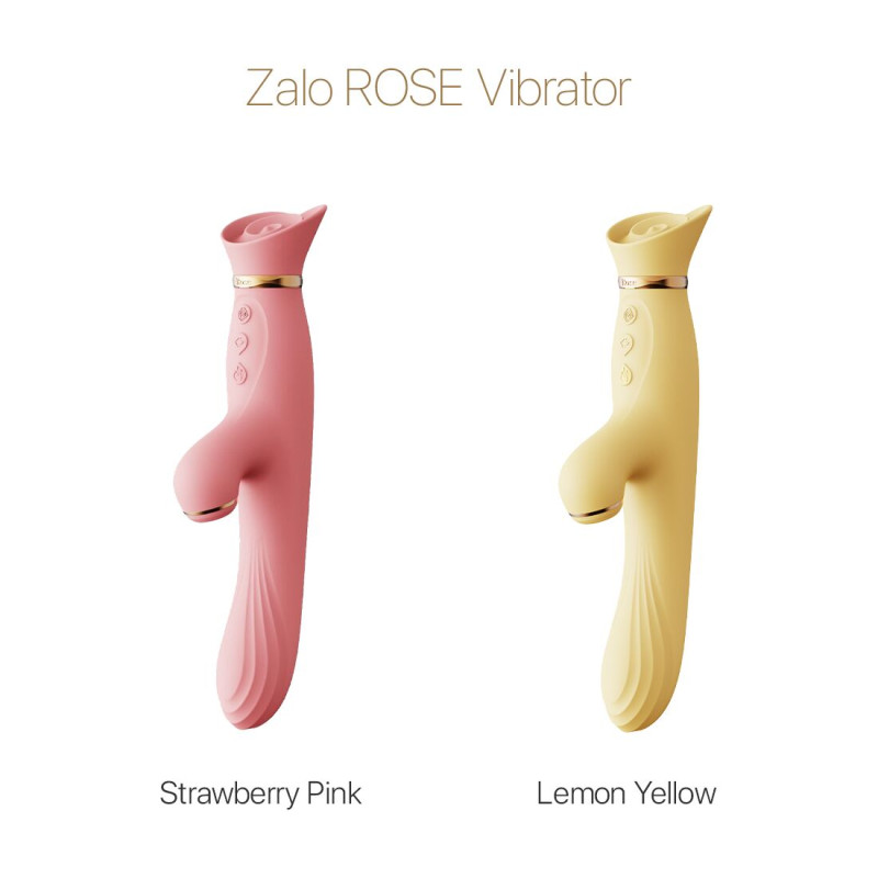 Вибратор с подогревом и вакуумной стимуляцией клитора Zalo - ROSE Vibrator Strawberry Pink Вибратор с подогревом и вакуумной стимуляцией клитора Zalo - ROSE Vibrator Strawberry Pink