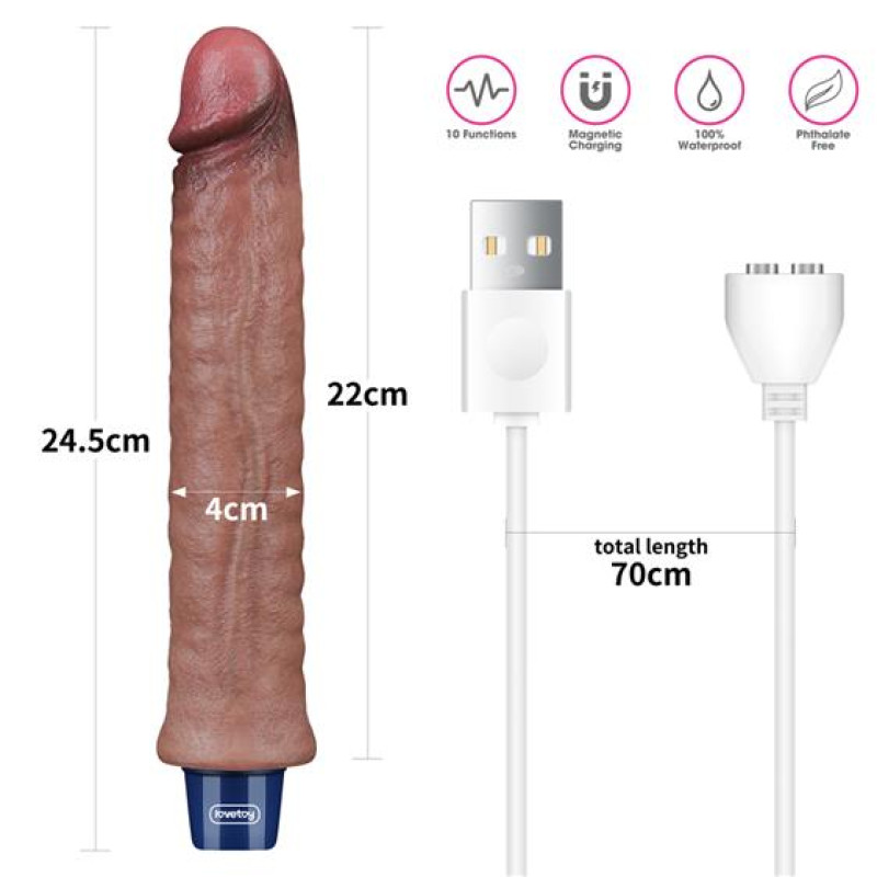 Вибратор LoveToy Real Softee Rechargeable Silicone Vibrating Dildo 9.5 Вибратор LoveToy Real Softee Rechargeable Silicone Vibrating Dildo 9.5