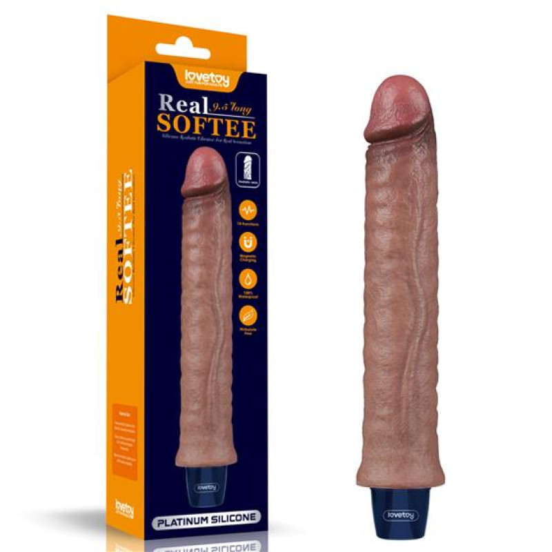 Вибратор LoveToy Real Softee Rechargeable Silicone Vibrating Dildo 9.5 Вибратор LoveToy Real Softee Rechargeable Silicone Vibrating Dildo 9.5