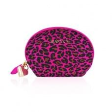 Мини вибромассажер Rianne S: Lovely Leopard Розовый, 10 режимов работы, косметичка-чехол