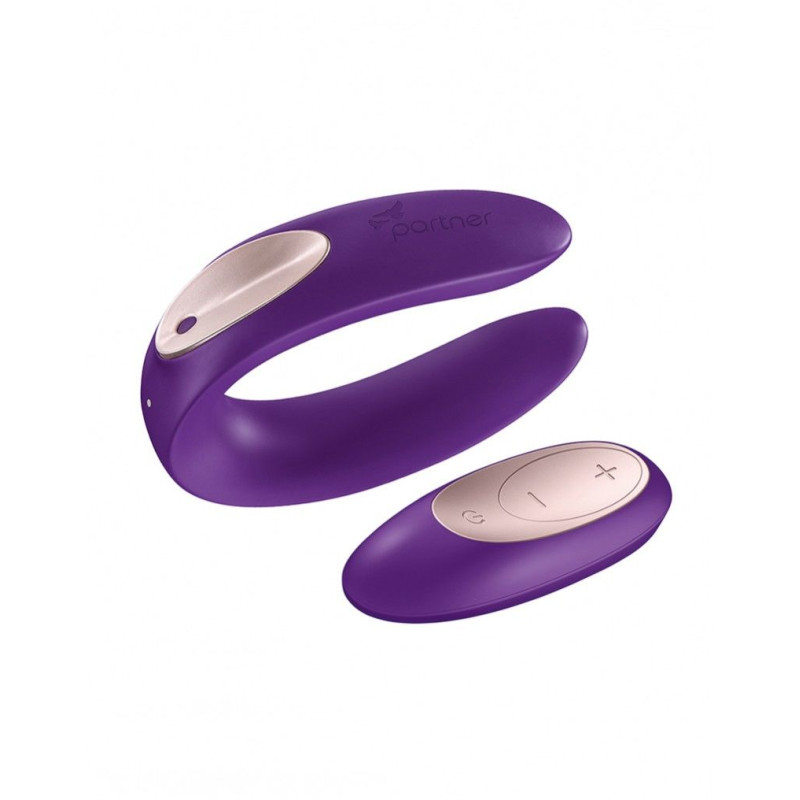 Вибратор для пар Satisfyer Double Plus Remote с пультом ДУ и двумя моторчиками Вибратор для пар Satisfyer Double Plus Remote с пультом ДУ и двумя моторчиками