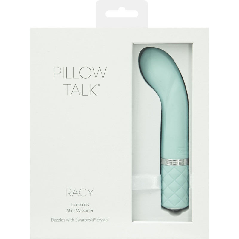 Роскошный вибратор PILLOW TALK Racy с кристаллом Сваровски Бирюзовый Роскошный вибратор PILLOW TALK Racy с кристаллом Сваровски Бирюзовый