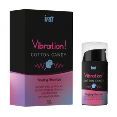 Жидкий вибратор Intt Vibration Cotton Candy (15 мл), густой гель, вкусный, действует до 30 минут