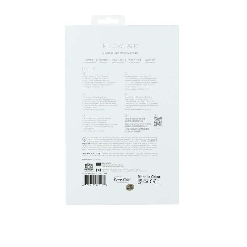 Роскошный кролик с ротацией и вибрацией Pillow Talk Lively Pink, кристалл Сваровски Роскошный кролик с ротацией и вибрацией Pillow Talk Lively Pink, кристалл Сваровски