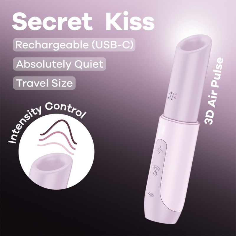 Вакуумный стимулятор Satisfyer Secret Kiss, магнитная технология 3D Air Pulse, 30 режимов, крышечка Вакуумный стимулятор Satisfyer Secret Kiss, магнитная технология 3D Air Pulse, 30 режимов, крышечка