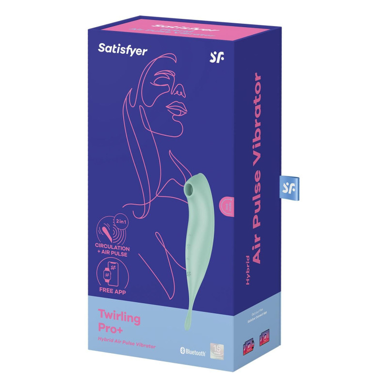 Смарт-вибратор для клитора с вакуумной стимуляцией Satisfyer Twirling Pro+ Mint Смарт-вибратор для клитора с вакуумной стимуляцией Satisfyer Twirling Pro+ Mint