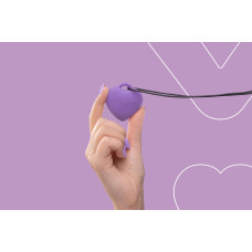 Минивибратор «Сердечко» FairyGasm PleasureStone violet, 9 режимов, на шнурке