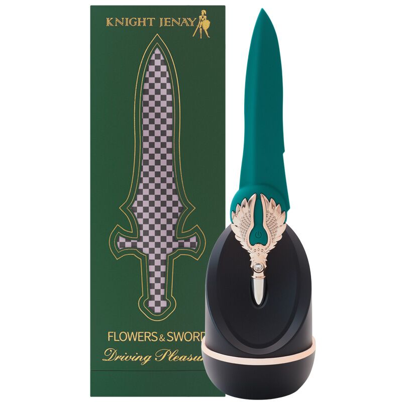 Изысканный вибратор Knight Jenay FLOWERS & SWORD, маска, лента и лубрикант в комплекте Изысканный вибратор Knight Jenay FLOWERS & SWORD, маска, лента и лубрикант в комплекте