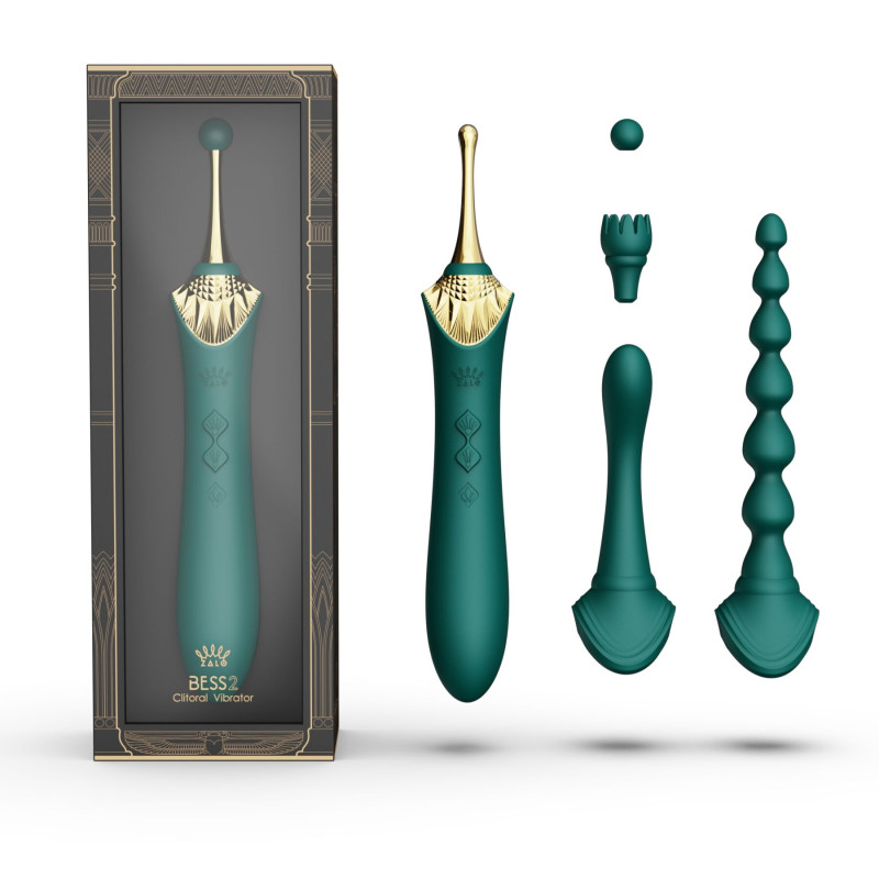Мультифункциональный вибратор Zalo — Bess 2 Turquoise Green, 4 насадки, подогрев. Мультифункциональный вибратор Zalo — Bess 2 Turquoise Green, 4 насадки, подогрев.