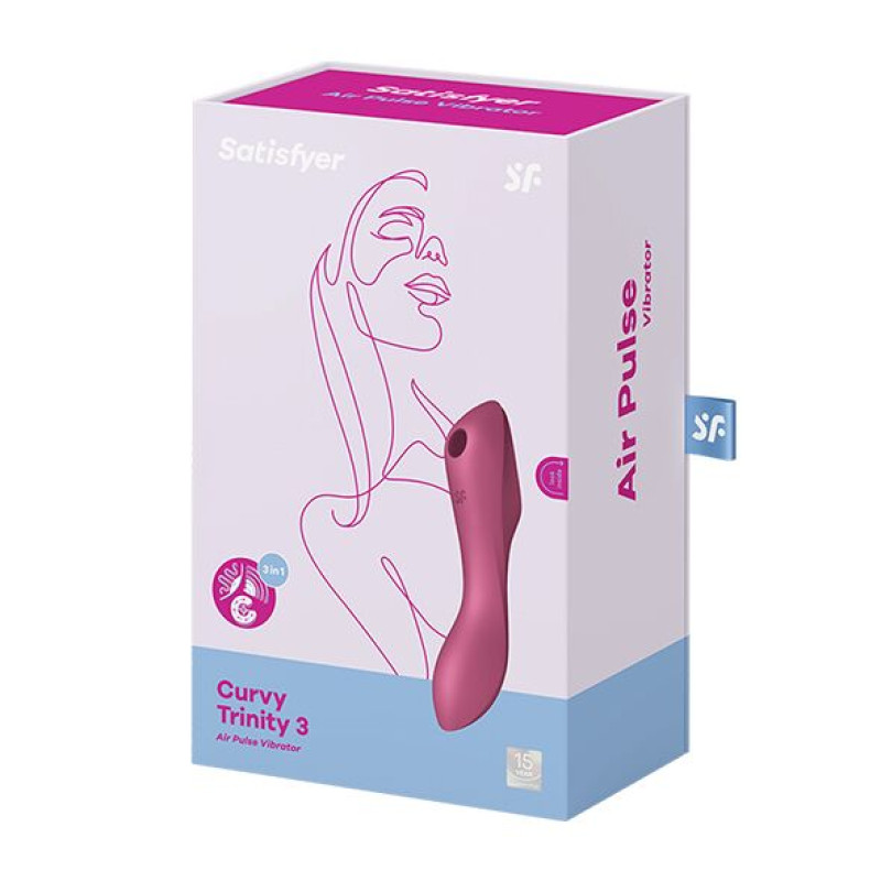 Вакуумний стимулятор із вібрацією Satisfyer Curvy Trinity 3 Red Вакуумний стимулятор із вібрацією Satisfyer Curvy Trinity 3 Red