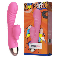 Вібратор-кролик з підігрівом і пустотливим язичком для клітора Leten Wonderful Рожевий