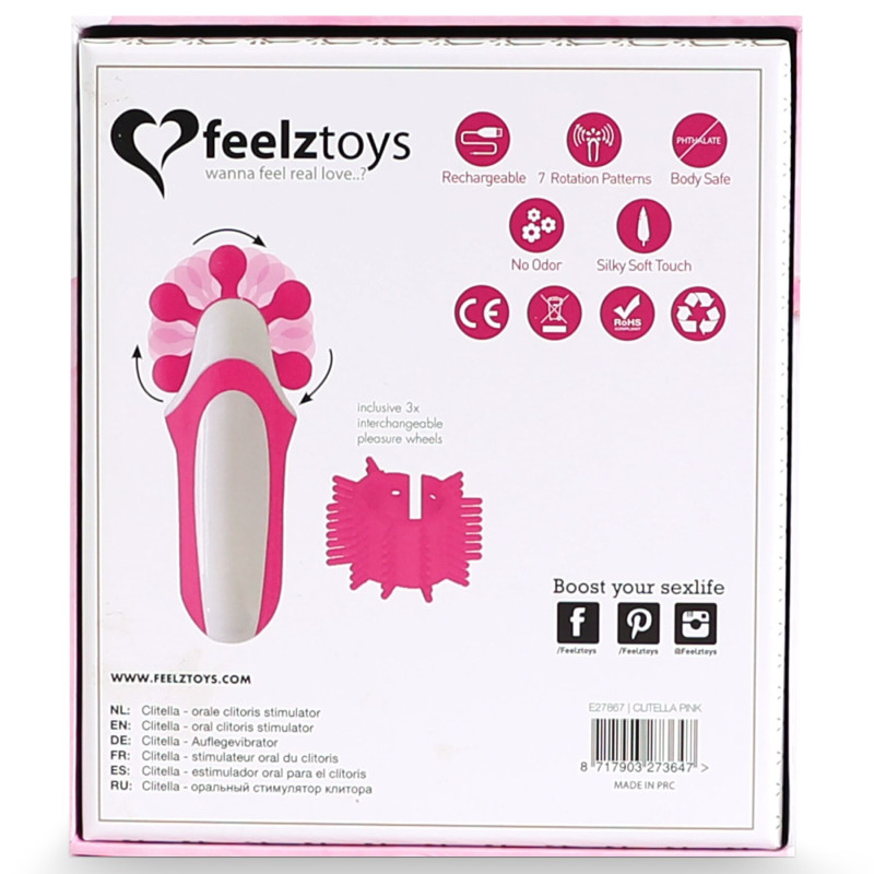 Стимулятор с имитацией оральных ласк FeelzToys Clitella Oral Clitoral Stimulator Розовый Стимулятор с имитацией оральных ласк FeelzToys Clitella Oral Clitoral Stimulator Розовый