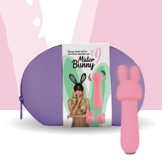Мини-вибратор FeelzToys Mister Bunny с двумя насадками Розовый