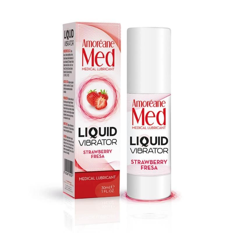 Лубрикант с эффектом вибрации Amoreane Med Liquid Vibrator Strawberry 30 мл Лубрикант с эффектом вибрации Amoreane Med Liquid Vibrator Strawberry 30 мл