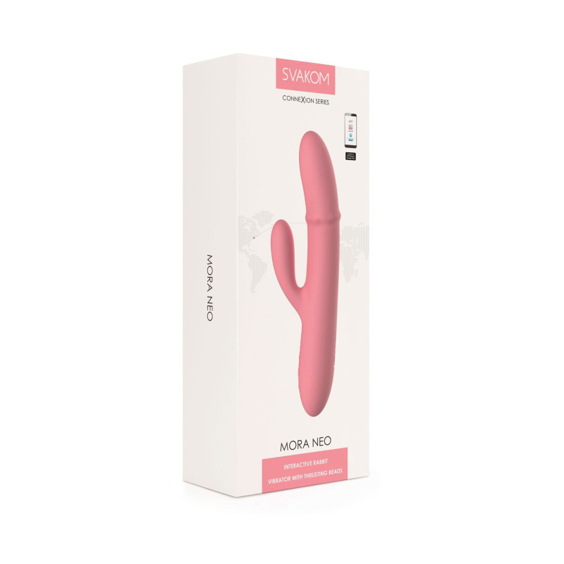Смарт вибратор-кролик Svakom Mora Neo, 3 мотора, движущиеся бусины на стволе Смарт вибратор-кролик Svakom Mora Neo, 3 мотора, движущиеся бусины на стволе