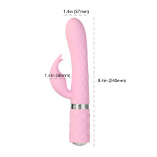 Роскошный кролик с ротацией и вибрацией Pillow Talk Lively Pink, кристалл Сваровски