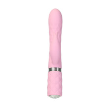 Роскошный кролик с ротацией и вибрацией Pillow Talk Lively Pink, кристалл Сваровски