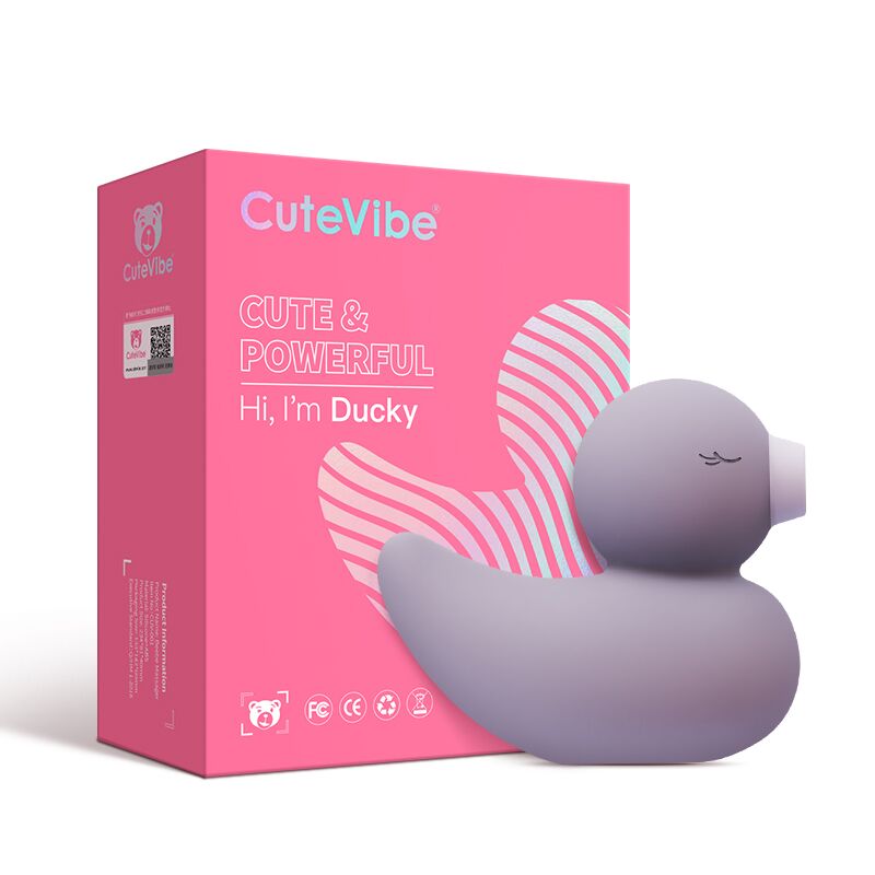 Вакуумный вибратор-уточка CuteVibe Ducky Grey Вакуумный вибратор-уточка CuteVibe Ducky Grey