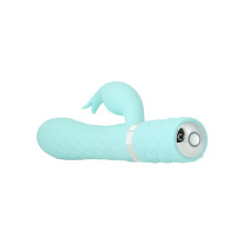 Роскошный кролик с ротацией и вибрацией Pillow Talk Lively Teal, кристалл Сваровски