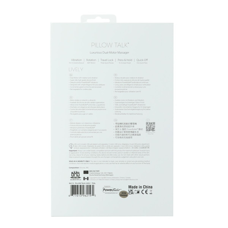 Роскошный кролик с ротацией и вибрацией Pillow Talk Lively Teal, кристалл Сваровски Роскошный кролик с ротацией и вибрацией Pillow Talk Lively Teal, кристалл Сваровски