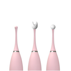 Клиторальный вибратор KISTOY C-King Pink, с двумя прил. насадками, мощная прицельная стимуляция