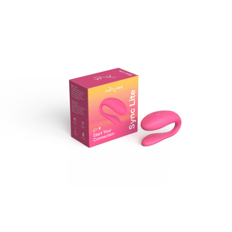 Смарт-вибратор для пар We-Vibe Sync Lite Pink, 10 виброрежимов, можно совмещать с проникающим сексом