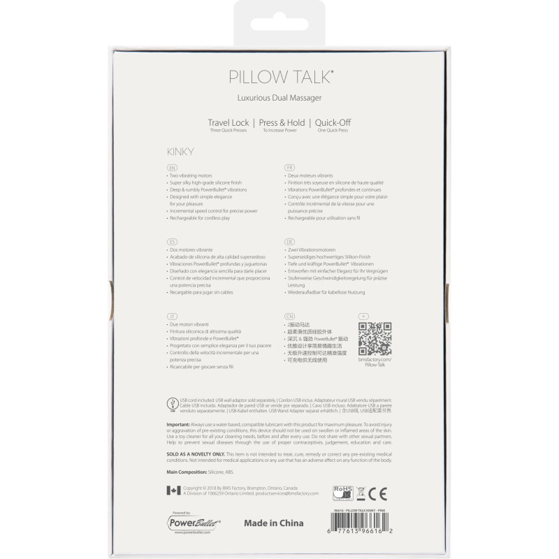 Роскошный вибратор-кролик Pillow Talk Kinky Розовый Роскошный вибратор-кролик Pillow Talk Kinky Розовый