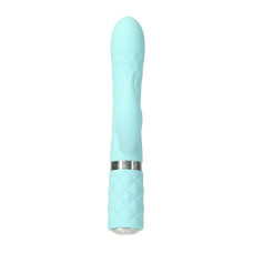 Роскошный кролик с ротацией и вибрацией Pillow Talk Lively Teal, кристалл Сваровски