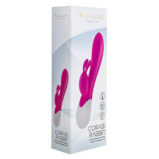 Вибратор-кролик S Pleasures Premium Corabi Rabbit, розовый, ушки для клитора, 16 режимов, нагрев
