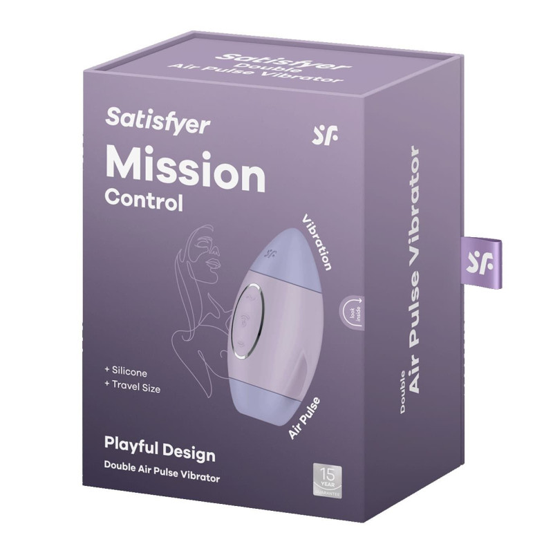 Вакуумный стимулятор с вибрацией Satisfyer Mission Control Violet, 2 независимых мотора Вакуумный стимулятор с вибрацией Satisfyer Mission Control Violet, 2 независимых мотора