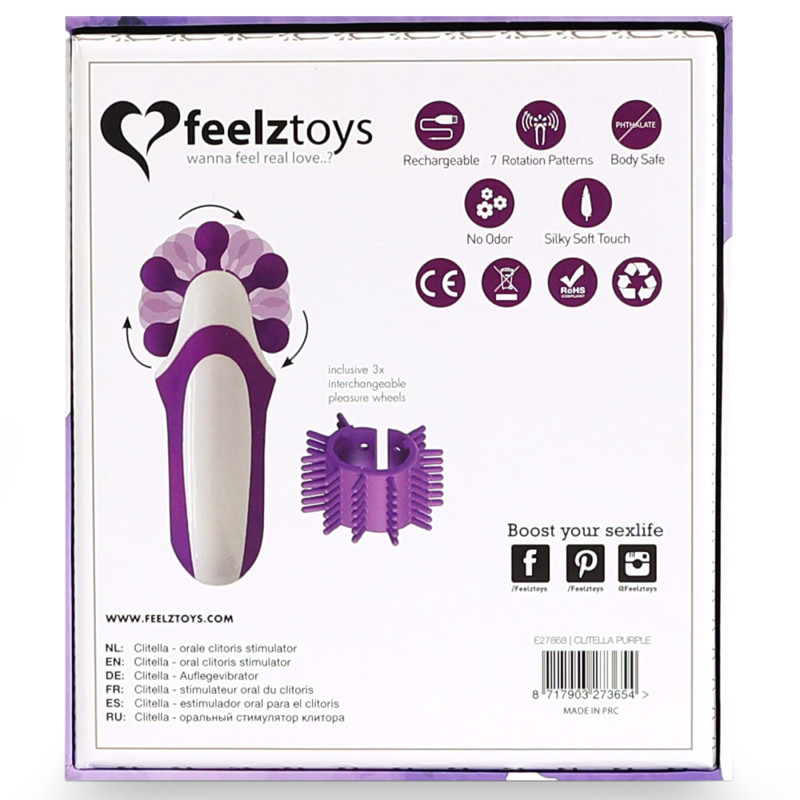 Стимулятор с имитацией оральных ласк FeelzToys Clitella Oral Clitoral Stimulator Фиолетовый Стимулятор с имитацией оральных ласк FeelzToys Clitella Oral Clitoral Stimulator Фиолетовый