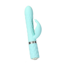 Роскошный кролик с ротацией и вибрацией Pillow Talk Lively Teal, кристалл Сваровски