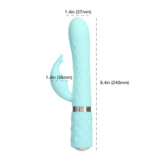 Роскошный кролик с ротацией и вибрацией Pillow Talk Lively Teal, кристалл Сваровски