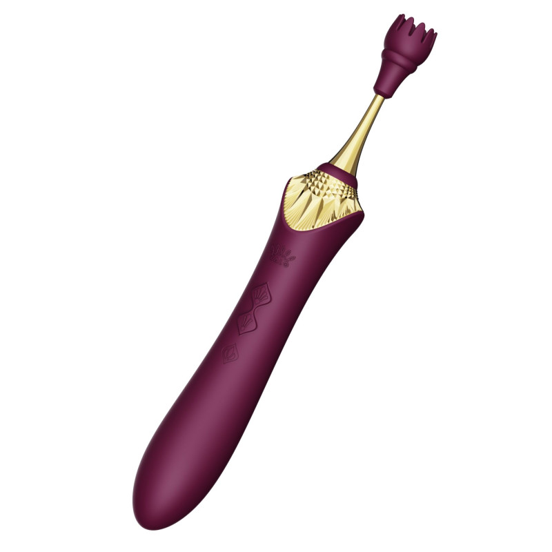 Мультифункциональный вибратор Zalo — Bess 2 Velvet Purple, 4 насадки, подогрев Мультифункциональный вибратор Zalo — Bess 2 Velvet Purple, 4 насадки, подогрев