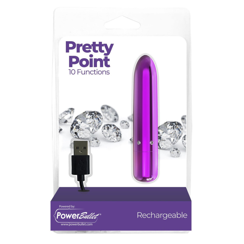 Виброшара PowerBullet - Pretty Point Rechargeable Bullet Purple Виброшара PowerBullet - Pretty Point Rechargeable Bullet Purple