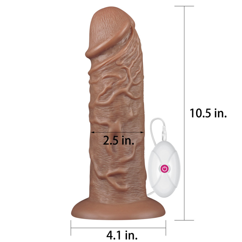 Реалистичный вибратор LoveToy Realistic Chubby Vibrating Dildo 10.5 Коричневый Реалистичный вибратор LoveToy Realistic Chubby Vibrating Dildo 10.5 Коричневый