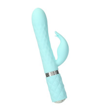 Роскошный кролик с ротацией и вибрацией Pillow Talk Lively Teal, кристалл Сваровски