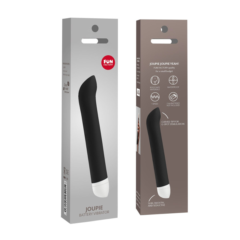 Вибратор для точки G Fun Factory JOUPIE, черный, диаметр 2,5 см, на батарейках Вибратор для точки G Fun Factory JOUPIE, черный, диаметр 2,5 см, на батарейках