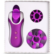 Стимулятор з імітацією оральних ласк FeelzToys Clitella Oral Clitoral Stimulator Фіолетовий