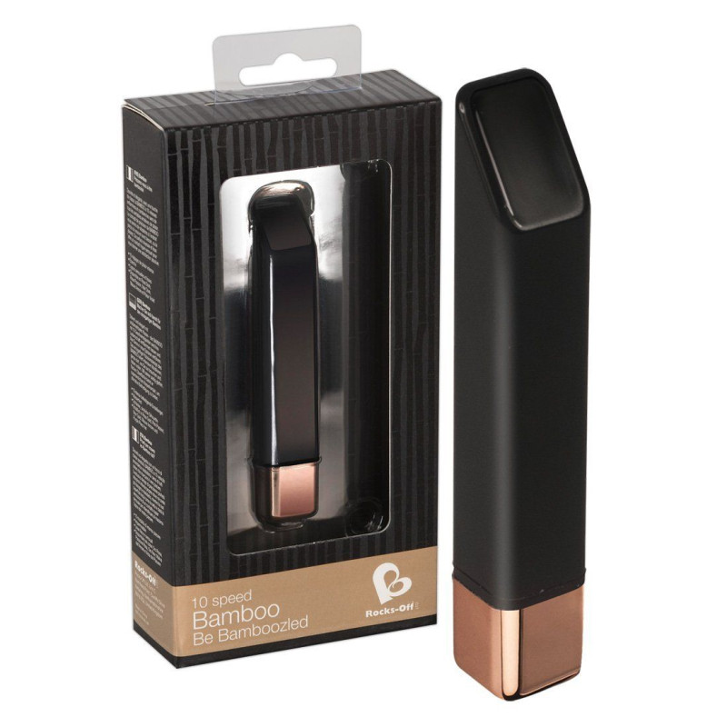 Вибратор Rocks Off Bamboo Черный с Золотом