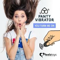 Вибратор в трусики FeelzToys Panty Vibrator Розовый с пультом ДУ, 6 режимов работы, сумочка-чехол