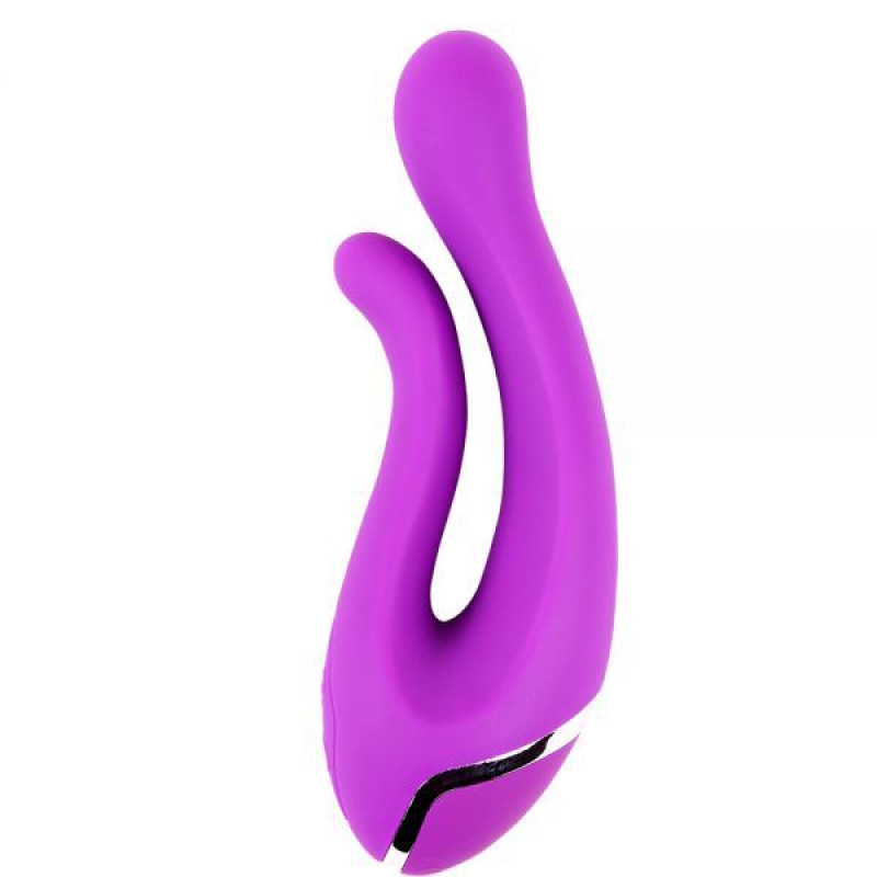 Вібромасажер Chisa Dual Kiss Фіолетовий