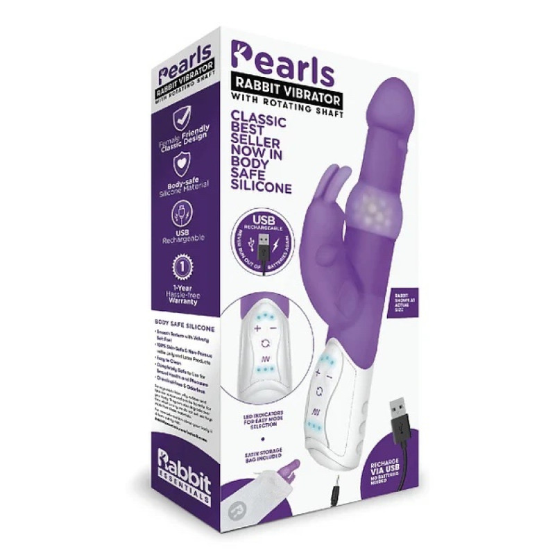 Hi-tech вібратор StRubber RABBIT ESSENTIALS PearlsWith Rotating Shaft Фіолетовий Hi-tech вібратор StRubber RABBIT ESSENTIALS PearlsWith Rotating Shaft Фіолетовий