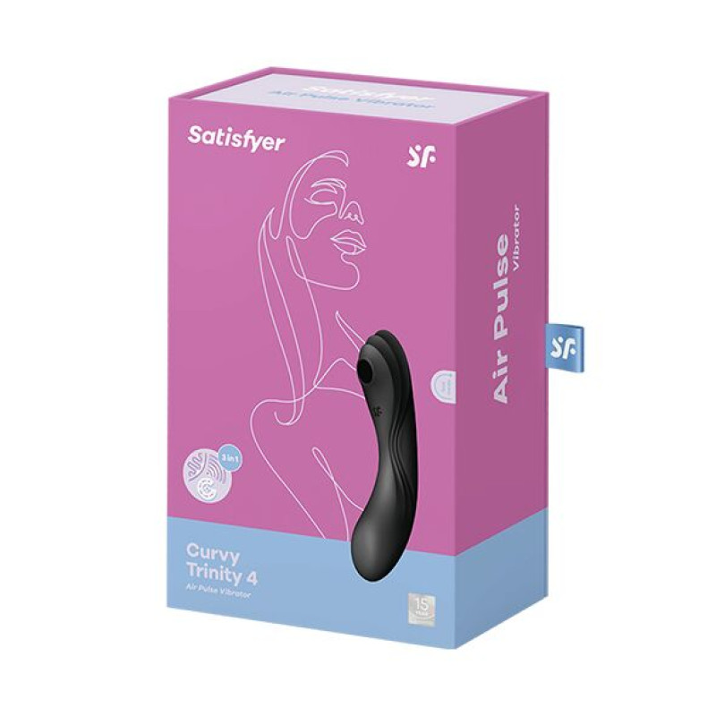 Вакуумный стимулятор с вибрацией Satisfyer Curvy Trinity 4 Black Вакуумный стимулятор с вибрацией Satisfyer Curvy Trinity 4 Black