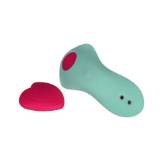 Вибратор в трусики FairyGasm HeartGem green, на магните, пульт ДУ