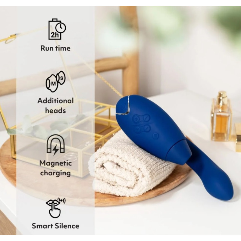 Инновационный бесконтактный вибратор-стимулятор Womanizer Duo 2 Blueberry